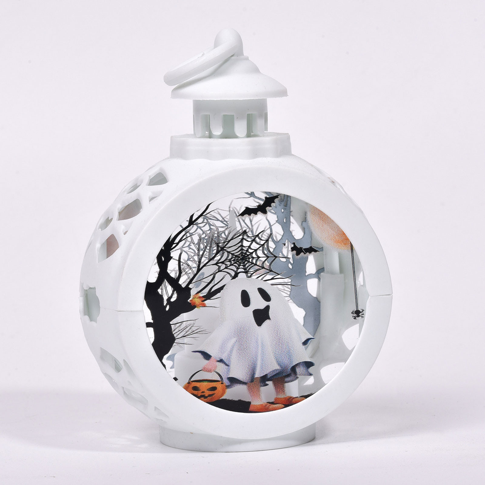 SDJMa Halloween Lantern,Mini Lantern Decorative Lights with Flickering Candles, Plastic Hanging LED Small Candle Lanterns Gifts for Indoor,Outdoor,Table,Party Spooky Decorations